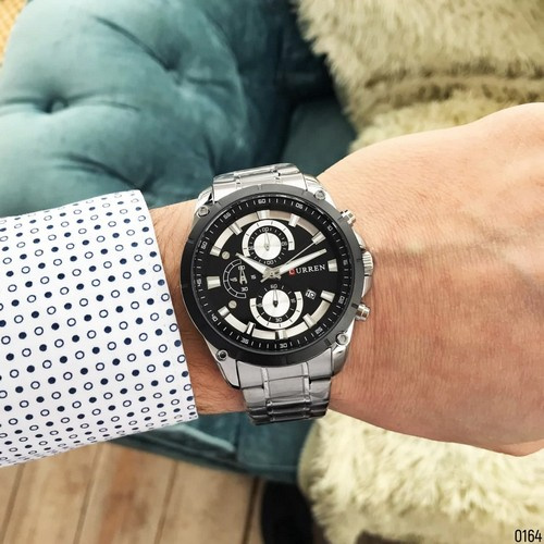 Часы мужские Curren 8360 Silver-Black-2