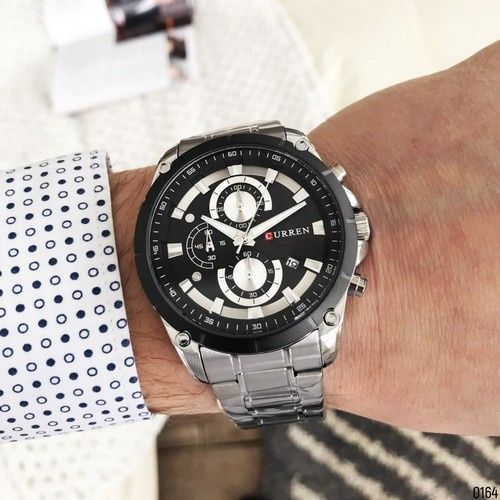 Часы мужские Curren 8360 Silver-Black-3