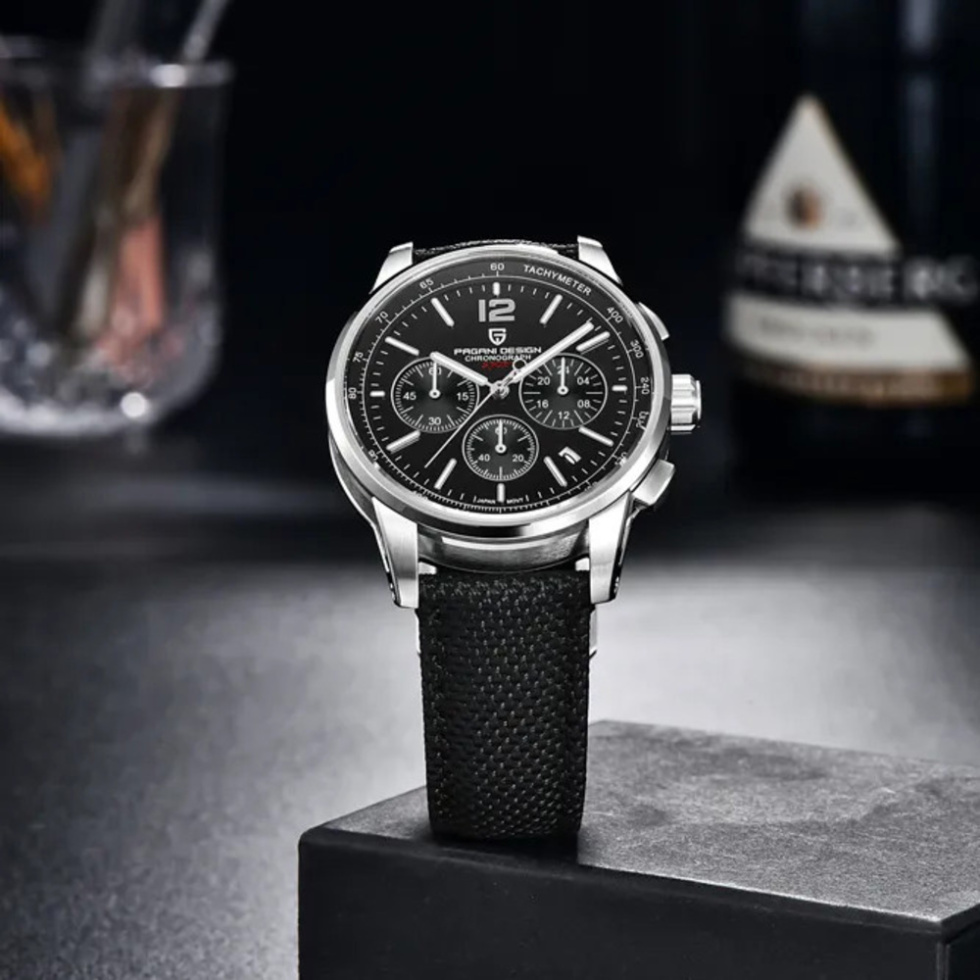 large Часы мужские Pagani Design YS008 Silver-Black 1