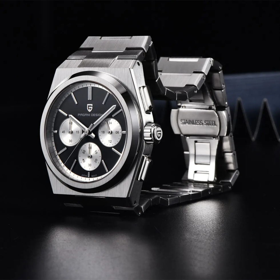 large Часы мужские Pagani Design PD-1761 Silver-Black 1