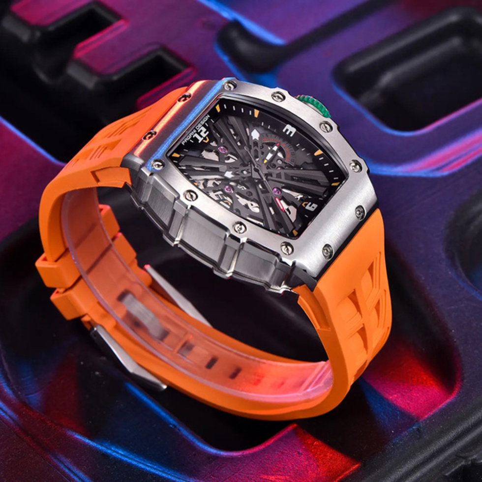 large Часы мужские Pagani Design PD-1738 Silver-Orange 1