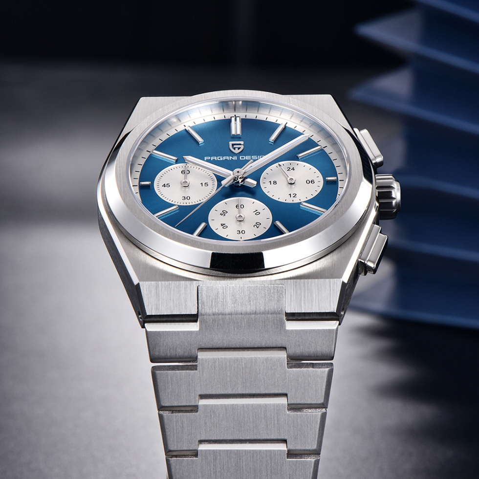 large Часы мужские Pagani Design PD-1761 Silver-Blue 1