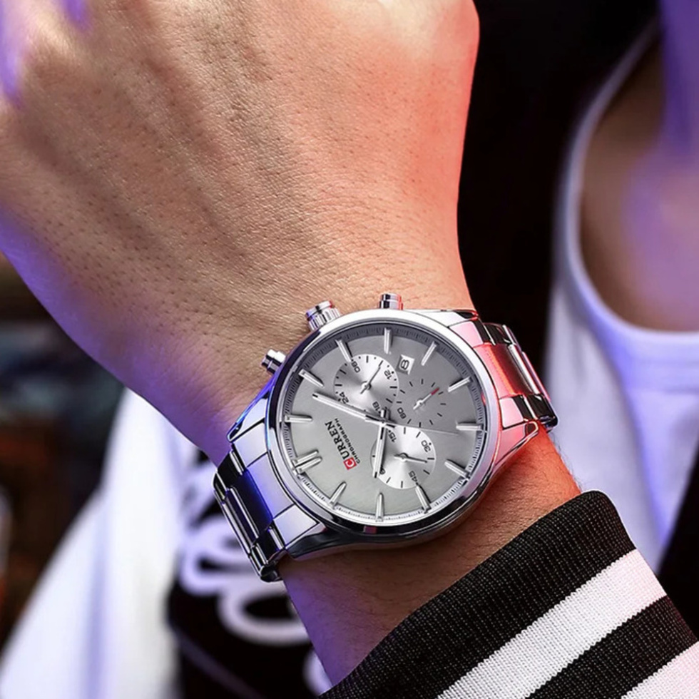 large Часы мужские Curren 8446 All Silver 1