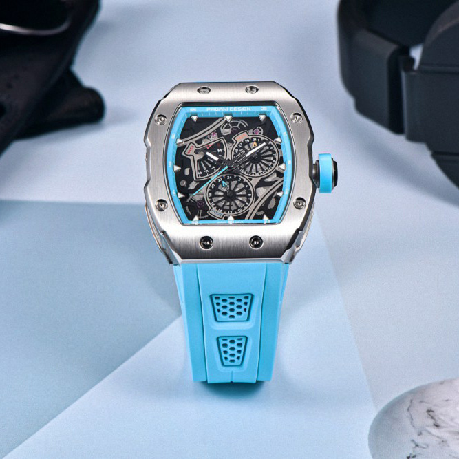 large Часы мужские Pagani Design PD-YS012 Silver-Blue 0