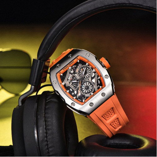 Часы мужские Pagani Design PD-YS012 Silver-Orange-2