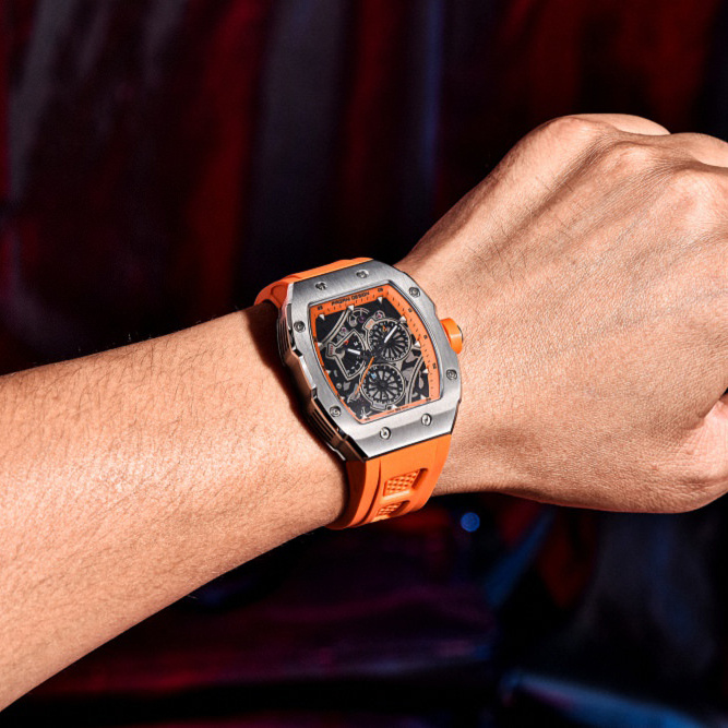 large Часы мужские Pagani Design PD-YS012 Silver-Orange 3