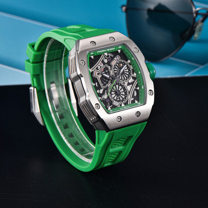 large Часы мужские Pagani Design PD-YS012 Silver-Green 1