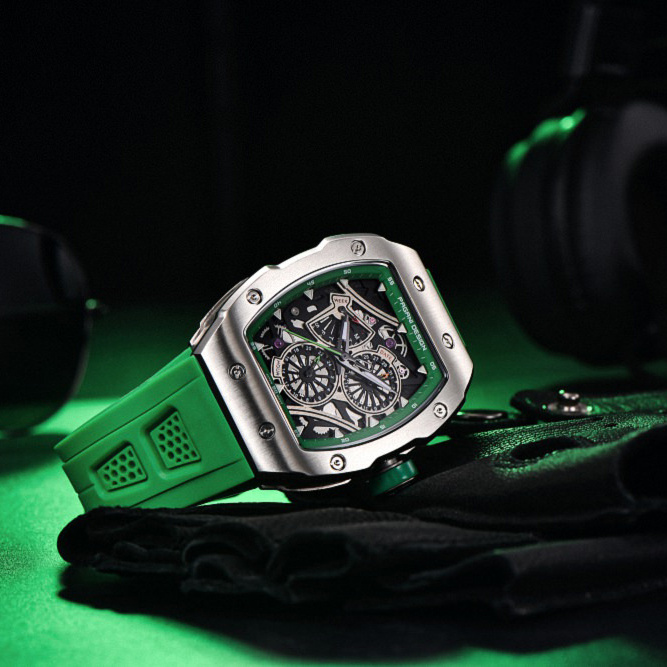 large Часы мужские Pagani Design PD-YS012 Silver-Green 2