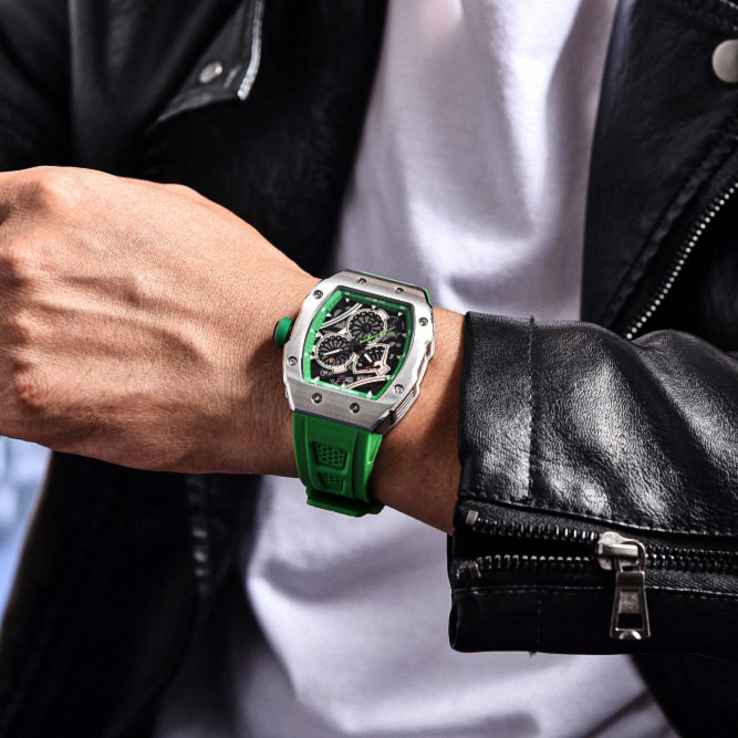 large Часы мужские Pagani Design PD-YS012 Silver-Green 3