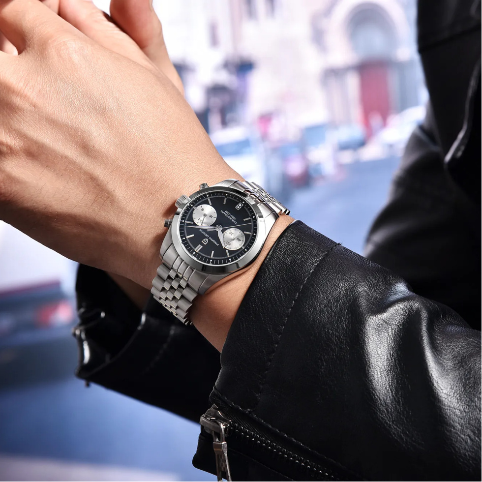 large Часы мужские Pagani Design PD-1775 Silver-Black 1