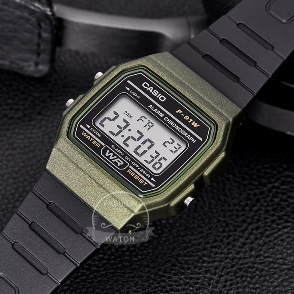 large Часы мужские Casio F-91WM-3A 4