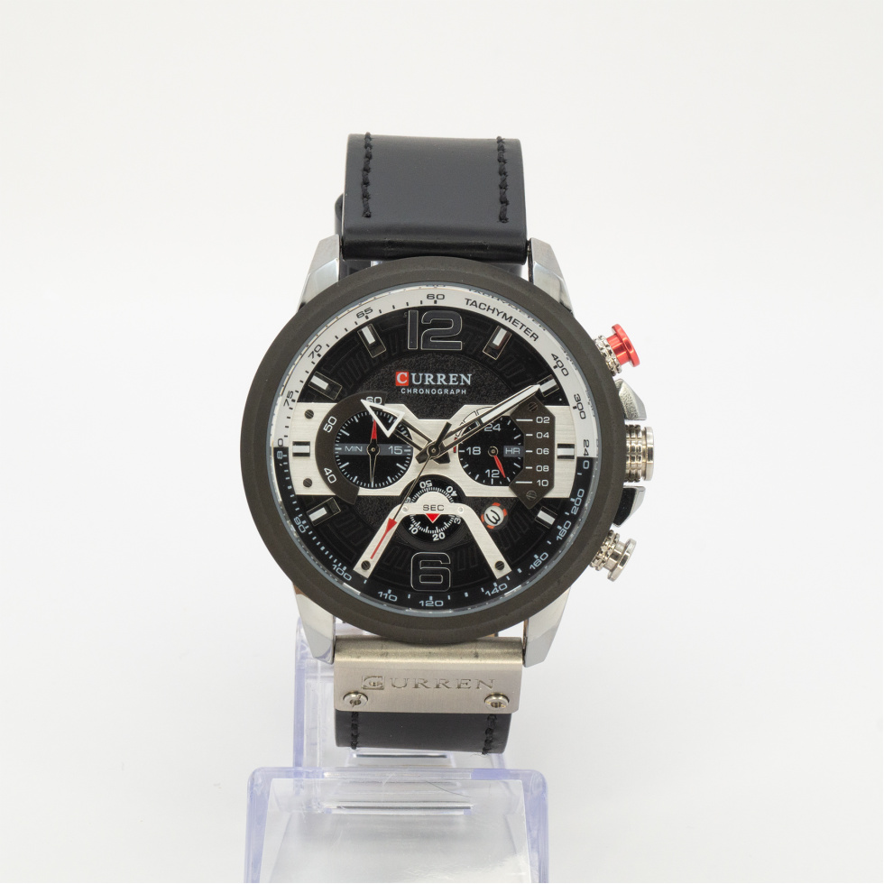 Живые фото часов Curren 8329 Black-Silver 5