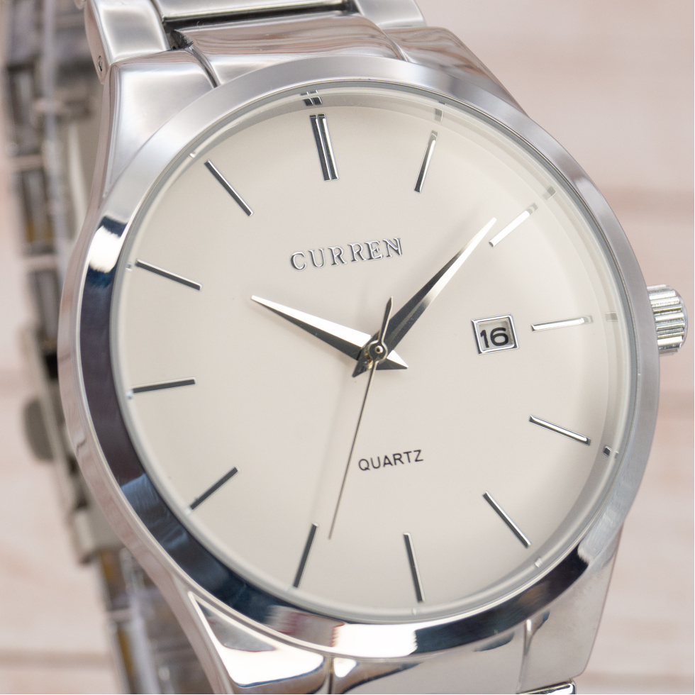 Живые фото часов Curren 8106 Silver-White 3