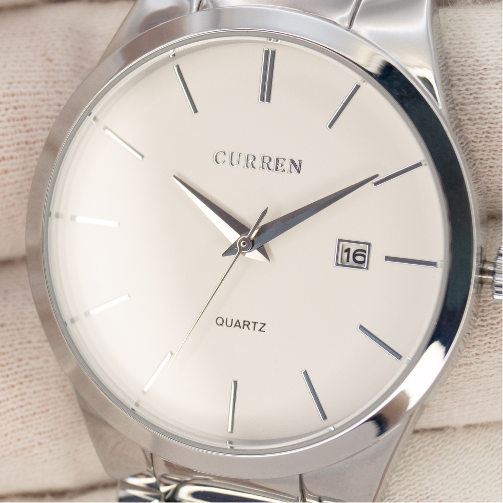 Живые фото часов Curren 8106 Silver-White 4