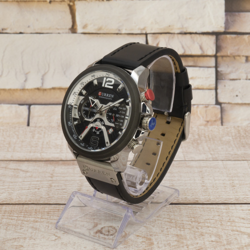 Часы мужские Curren 8329 Black-Silver-1