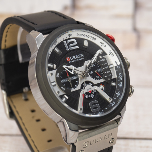 Часы мужские Curren 8329 Black-Silver-3