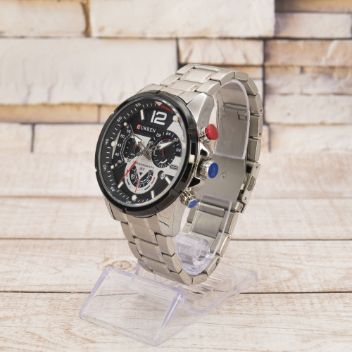 Часы мужские Curren 8395 Silver-Black-1