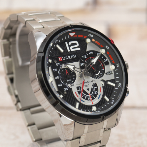 Часы мужские Curren 8395 Silver-Black-3