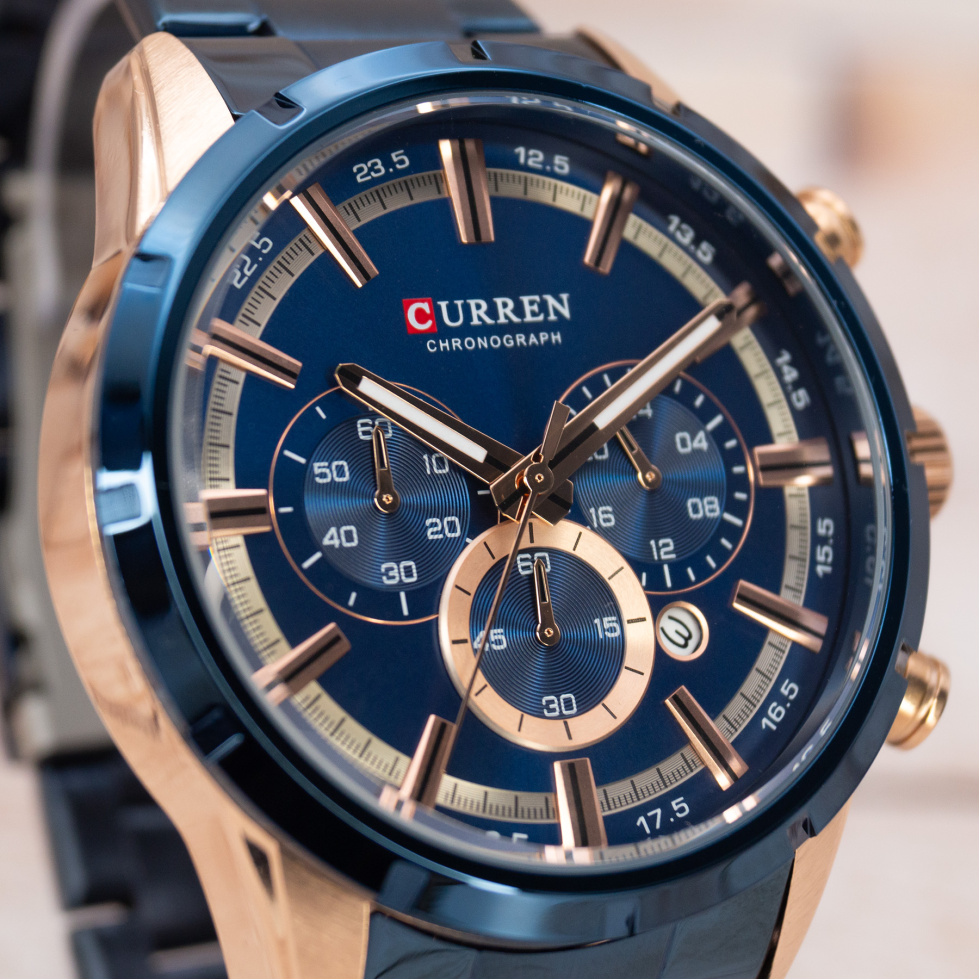 Живые фото часов Curren 8355 Blue-Cuprum 3