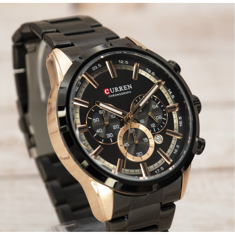 Живые фото часов Curren 8355 Black -Cuprum 3