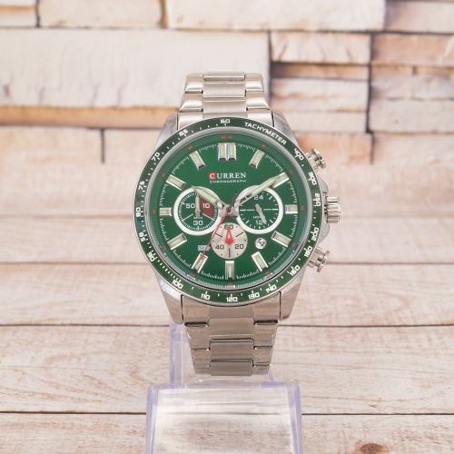 Часы мужские Curren 8418 Silver-Green Diablo-0