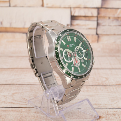 Часы мужские Curren 8418 Silver-Green Diablo-2