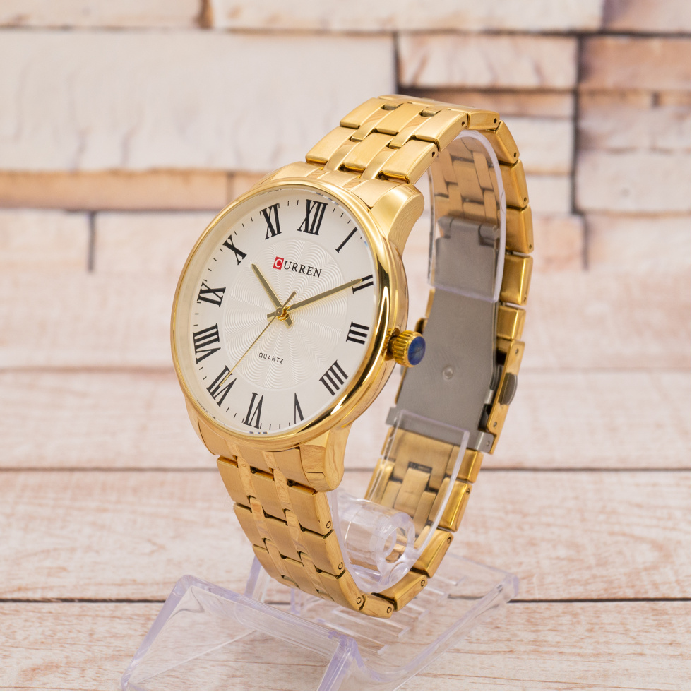 Живые фото часов Curren 8422 Gold-White 1