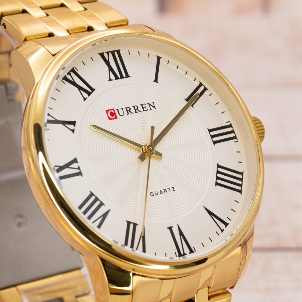Живые фото часов Curren 8422 Gold-White 3