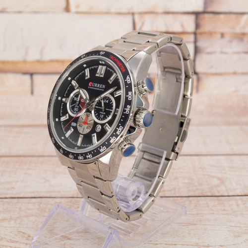 Часы мужские Curren 8418 Silver-Black-1