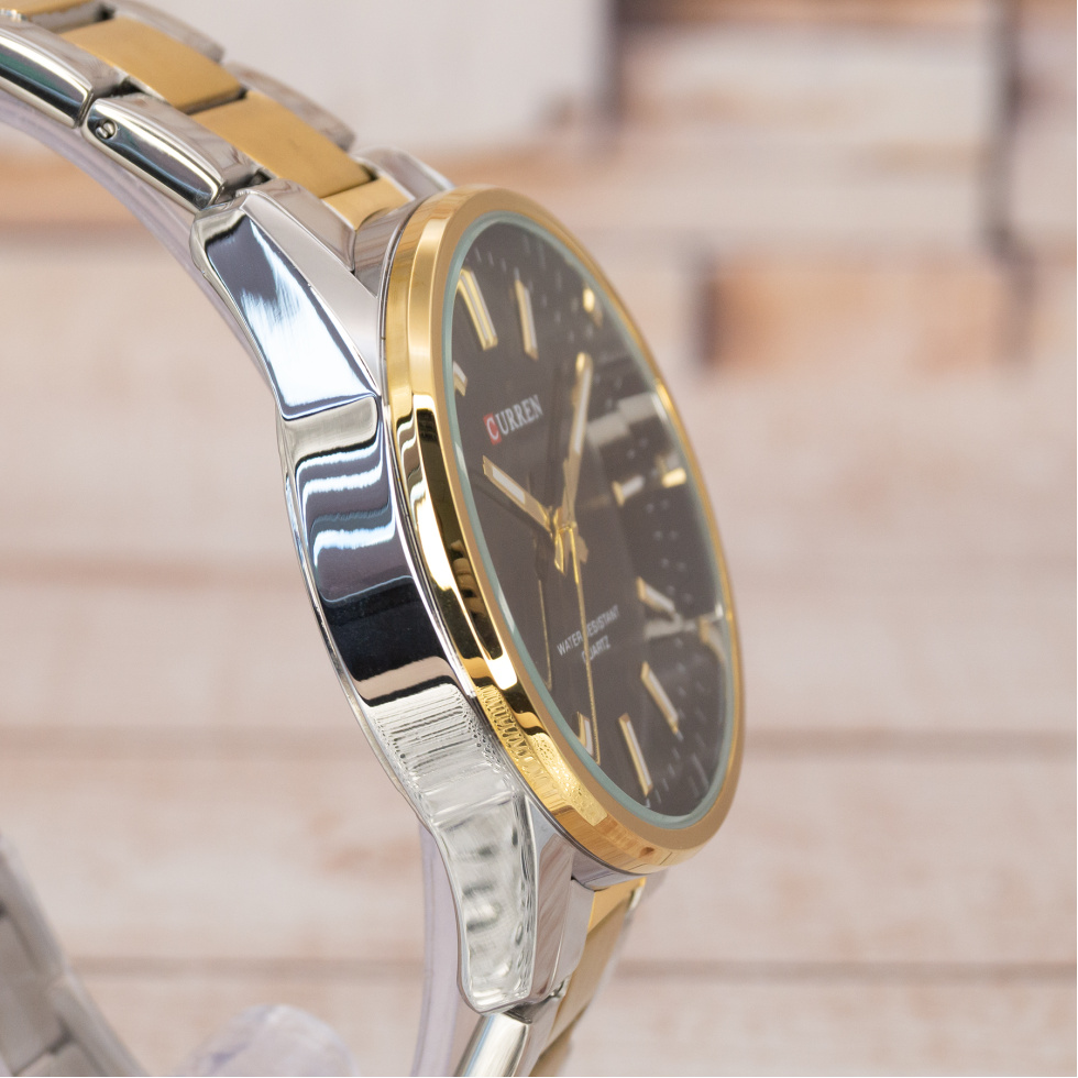 Живые фото часов Curren 9090 Silver-Gold-Black 4