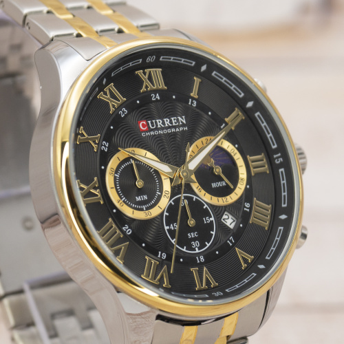 Часы мужские Curren 8427 Silver-Gold-Black-3