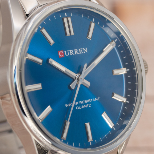 Часы мужские Curren 9090 Silver-Blue-3