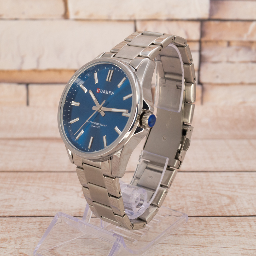 Живые фото часов Curren 9090 Silver-Blue 1