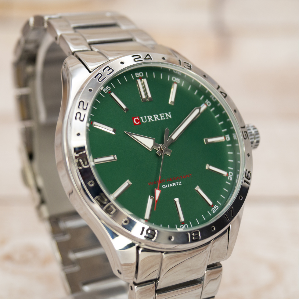 Живі фото годинника Curren 8452 Silver-Green 3