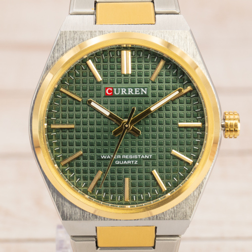Часы мужские Curren 8439 Silver-Gold-Green-4