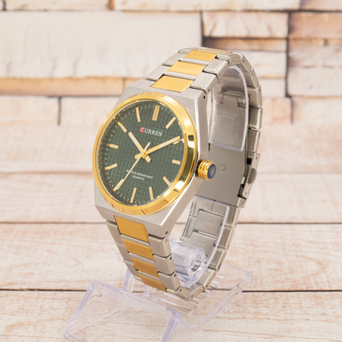 Часы мужские Curren 8439 Silver-Gold-Green-5