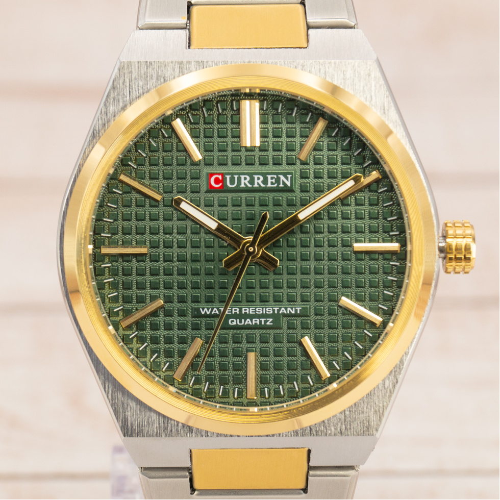 Живые фото часов Curren 8439 Silver-Gold-Green 1