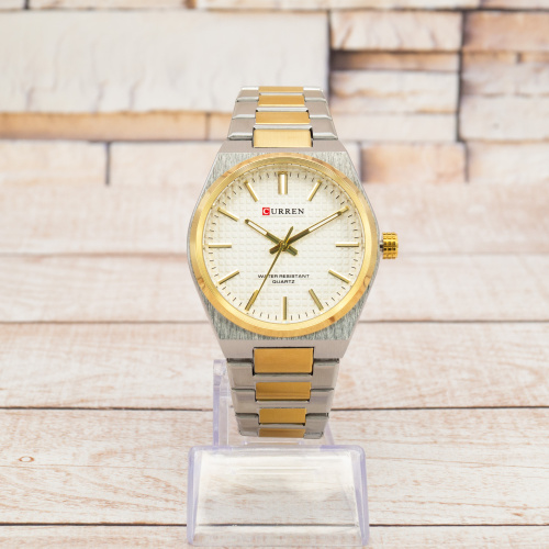 Часы мужские Curren 8439 Silver-Gold-White-3