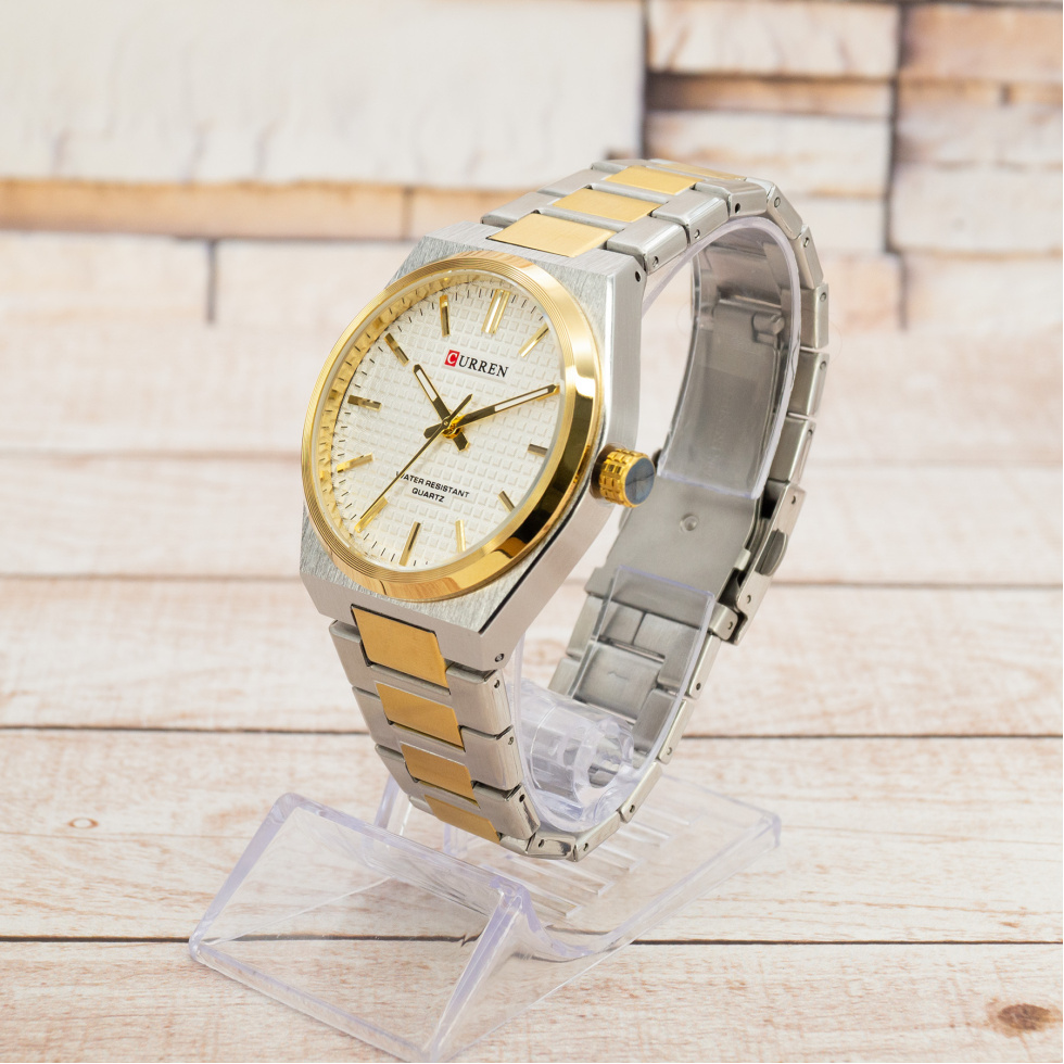 Живые фото часов Curren 8439 Silver-Gold-White 1