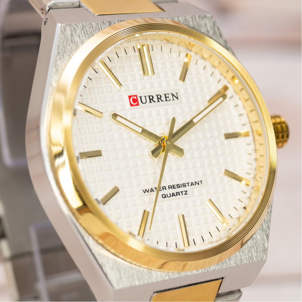 Живые фото часов Curren 8439 Silver-Gold-White 3