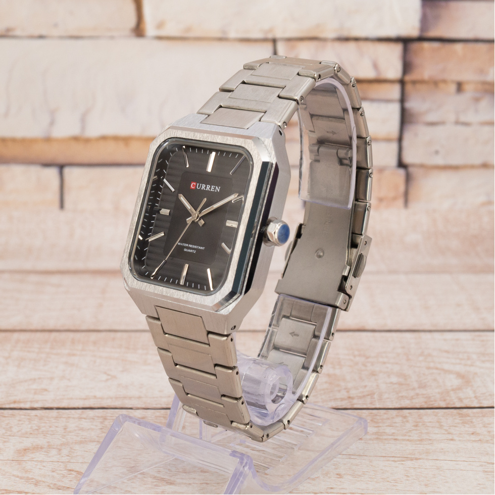 Живые фото часов Curren 8457 Silver-Black 1
