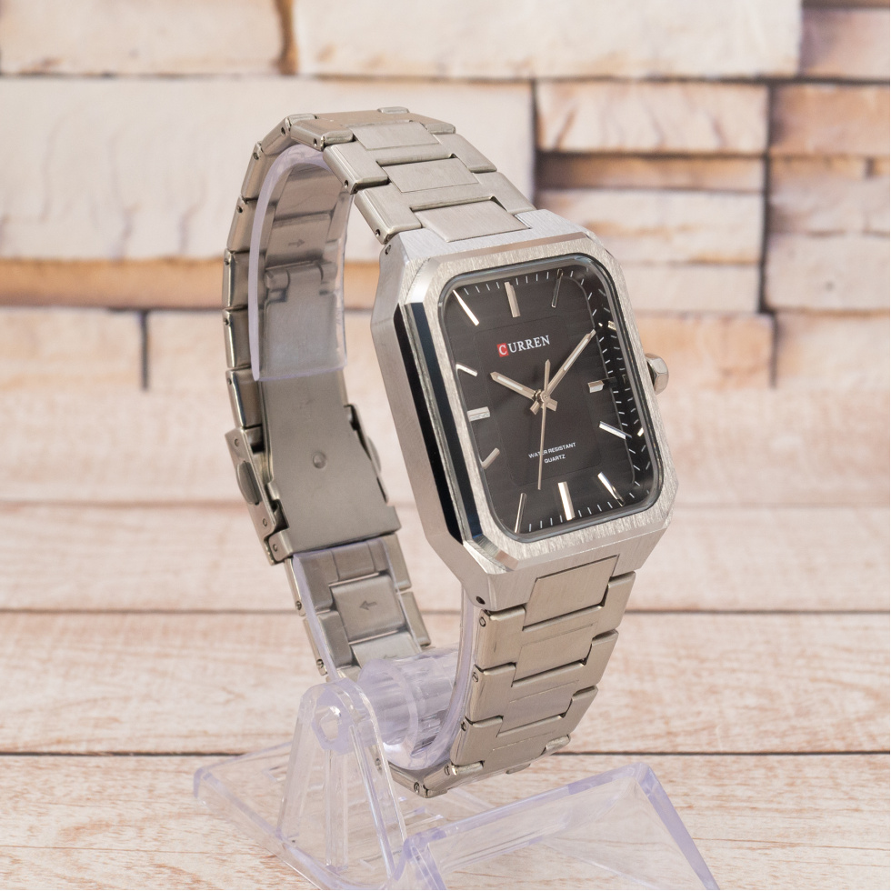 Живые фото часов Curren 8457 Silver-Black 2