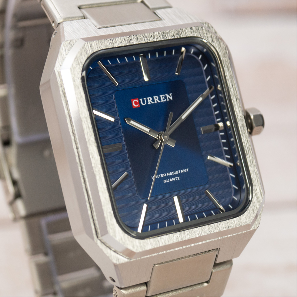 Живые фото часов Curren 8457 Silver-Blue 3