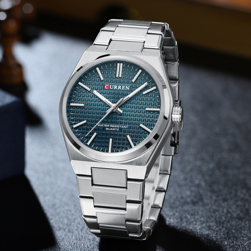 Часы мужские Curren 8439 Silver-Blue-0