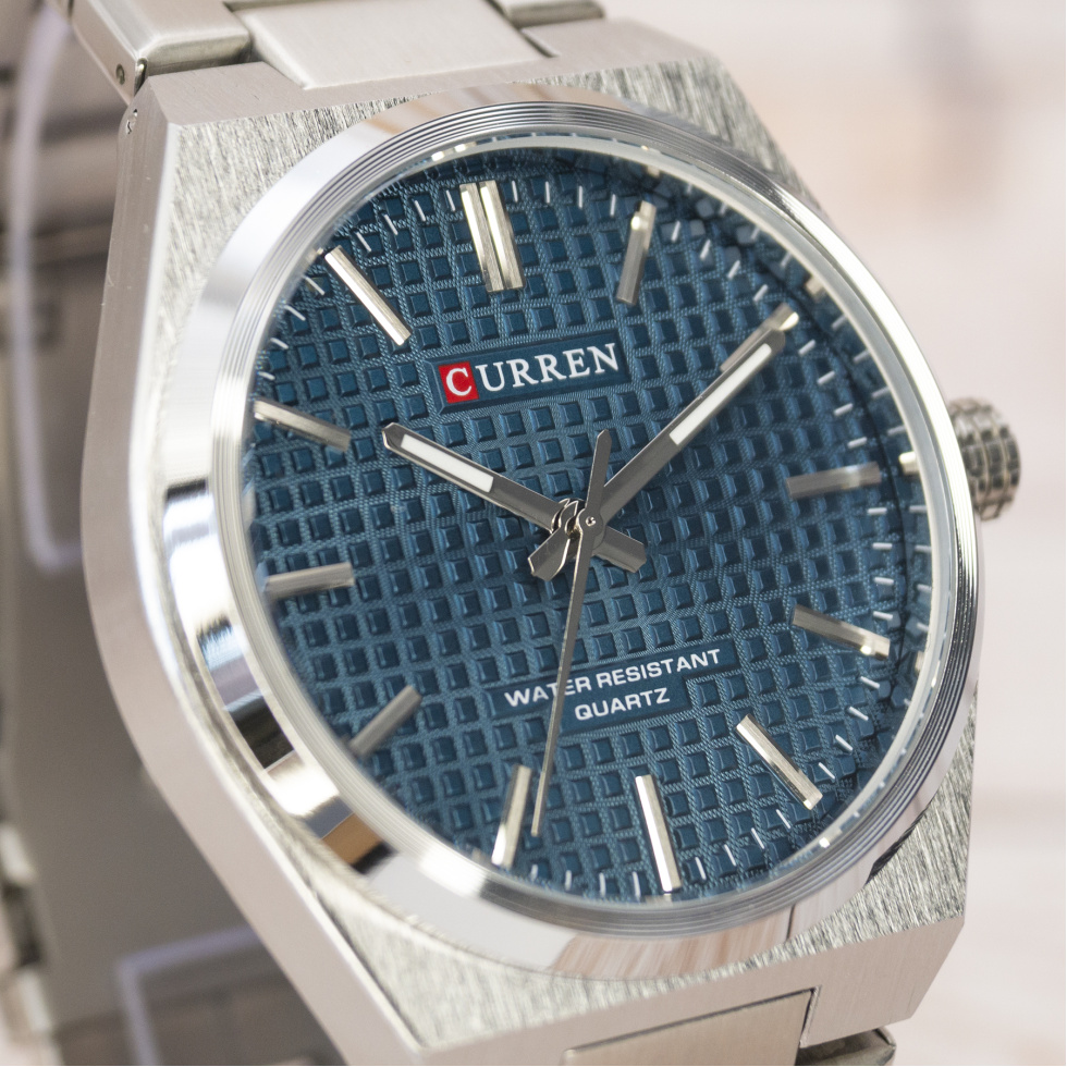 Живые фото часов Curren 8439 Silver-Blue 3