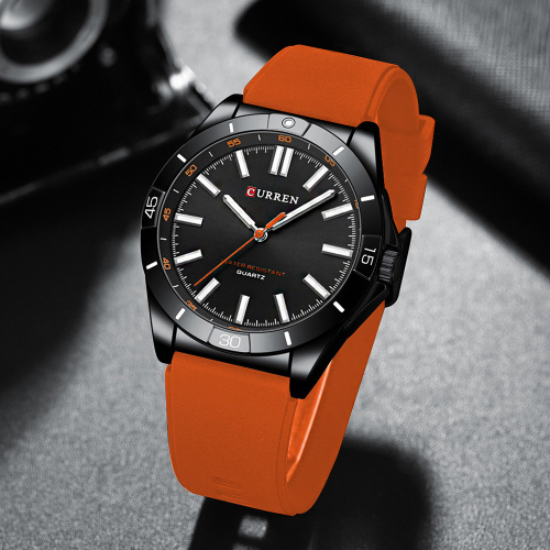 Часы мужские Curren 8449 Black-Orange-2