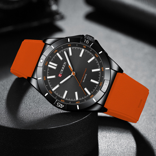 Часы мужские Curren 8449 Black-Orange-3