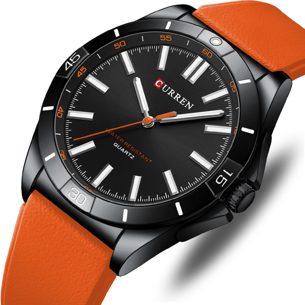 large Часы мужские Curren 8449 Black-Orange 0
