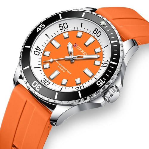 Часы мужские Curren 8448 Silver-Orange-0