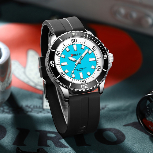 Часы мужские Curren 8448 Silver-Blue-Black-2